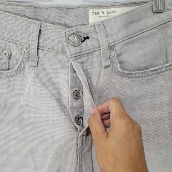 rag & bone Wome's Denim Maya High-Rise Shorty Short Anchor Sz 26 Gray - Picture 6 of 12